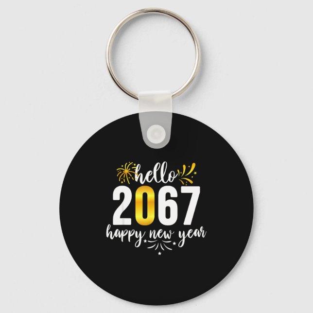 Funny Six Seven 67 Meme Happy New Year  Keychain (Front)