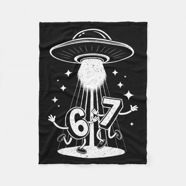 Funny Six Seven 67 Meme Internet Meme Ufo Gen Alph Fleece Blanket (Front)
