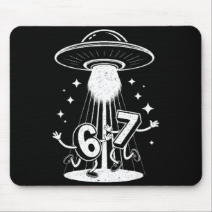 Funny Six Seven 67 Meme Internet Meme Ufo Gen Alph Mouse Pad