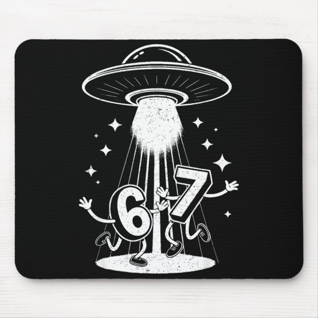 Funny Six Seven 67 Meme Internet Meme Ufo Gen Alph Mouse Pad (Front)