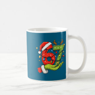 Funny Six Seven 67 Meme Santa Christmas Brainrot P Coffee Mug