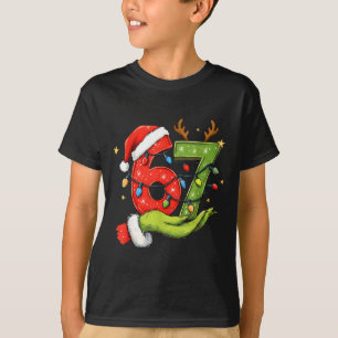 Funny Six Seven 67 Meme Santa Christmas Brainrot P T-Shirt