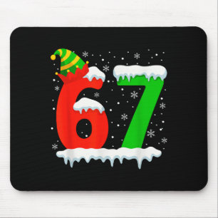 Funny Six Seven 67 Meme Saying 6 7 Elf Christmas T Mouse Pad