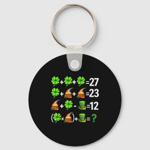 Funny six seven 67 meme st patricks day math keychain