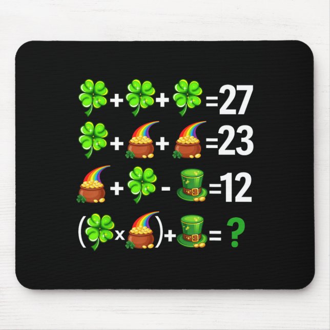 Funny six seven 67 meme st patricks day math mouse pad (Front)