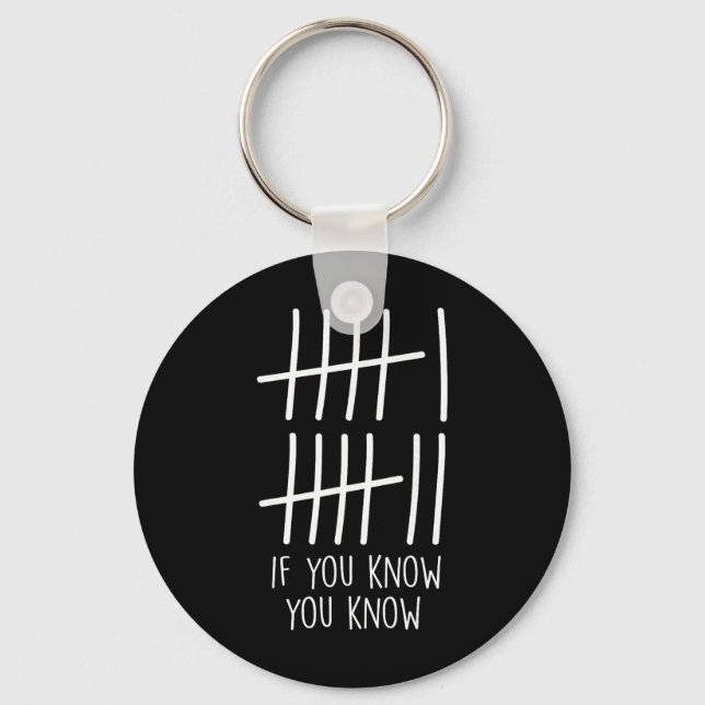 Funny Six Seven 67 Meme Tally Marks If You Know Yo Keychain (Front)