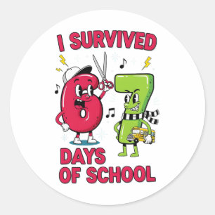 Funny Six Seven 67 School Meme Numbers Teacher Stu Classic Round Sticker