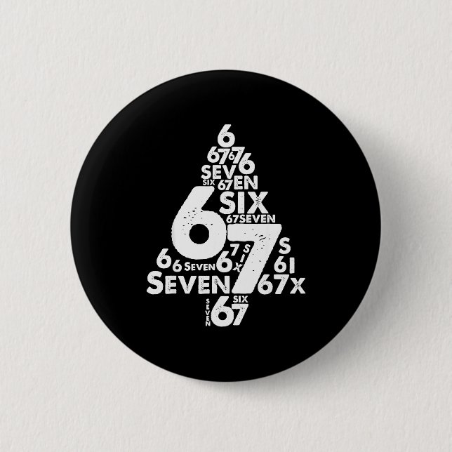 Funny Six Seven 6 7 Christmas Tree Meme Christmas  2 Inch Round Button (Front)