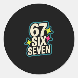 Funny Six Seven 6 7 Meme 1  Classic Round Sticker