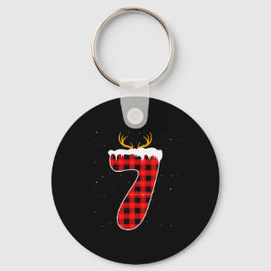Funny Six Seven 6 7 Meme 67 Christmas Red Plaid Xm Keychain