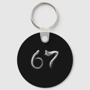 Funny Six Seven 6 7 Meme 67 Design Ghost Halloween Keychain