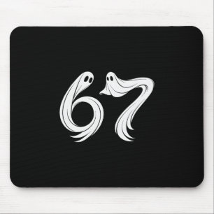 Funny Six Seven 6 7 Meme 67 Design Ghost Halloween Mouse Pad