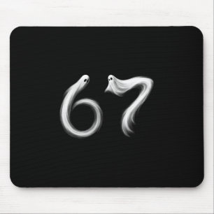 Funny Six Seven 6 7 Meme 67 Design Ghost Halloween Mouse Pad