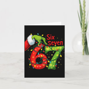 Funny Six Seven 6 7 Meme 67 Xmas Hand Christmas Co Card