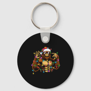 Funny Six Seven 6 7 Meme Bigfoot Christmas Lights  Keychain