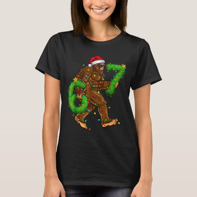 Funny Six Seven 6 7 Meme Bigfoot Christmas Shirts  (Front)