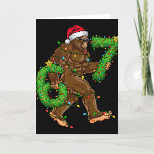 Funny Six Seven 6 7 Meme Bigfoot Christmas Shirts  Card
