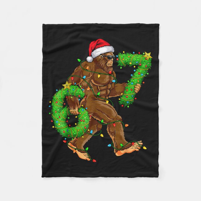 Funny Six Seven 6 7 Meme Bigfoot Christmas Shirts  Fleece Blanket (Front)