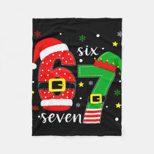 Funny Six Seven 6 7 Meme Christmas 67 Number Xmas  Fleece Blanket