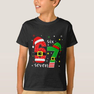 Funny Six Seven 6 7 Meme Christmas 67 Number Xmas T-Shirt