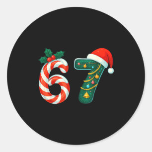Funny Six Seven 6 7 Meme Christmas Family Xmas San Classic Round Sticker