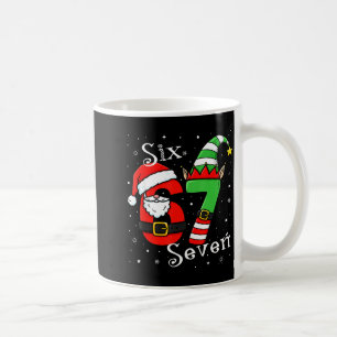 Funny Six Seven 6 7 Meme Christmas Santa Elf Numbe Coffee Mug