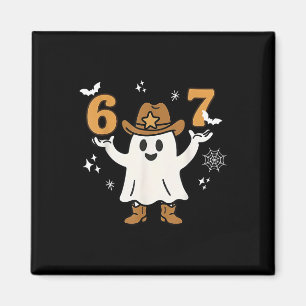 Funny Six Seven 6 7 Meme Cowboy Ghost Halloween Co Magnet