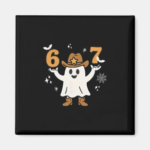 Funny Six Seven 6 7 Meme Cowboy Ghost Halloween Co Magnet