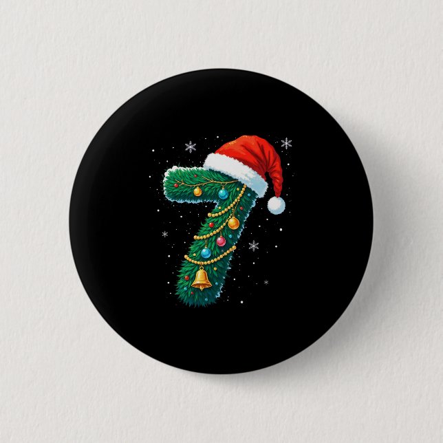Funny Six Seven 6 7 Meme Design Couples Christmas  2 Inch Round Button (Front)