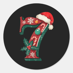 Funny Six Seven 6 7 Meme Design Couples Christmas Classic Round Sticker