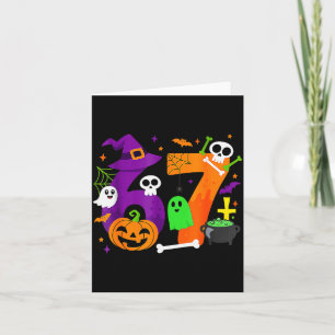 Funny Six Seven 6 7 Meme Design Couples Halloween Card