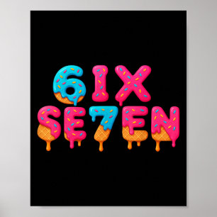 Funny Six Seven 6 7 Meme Design Poster