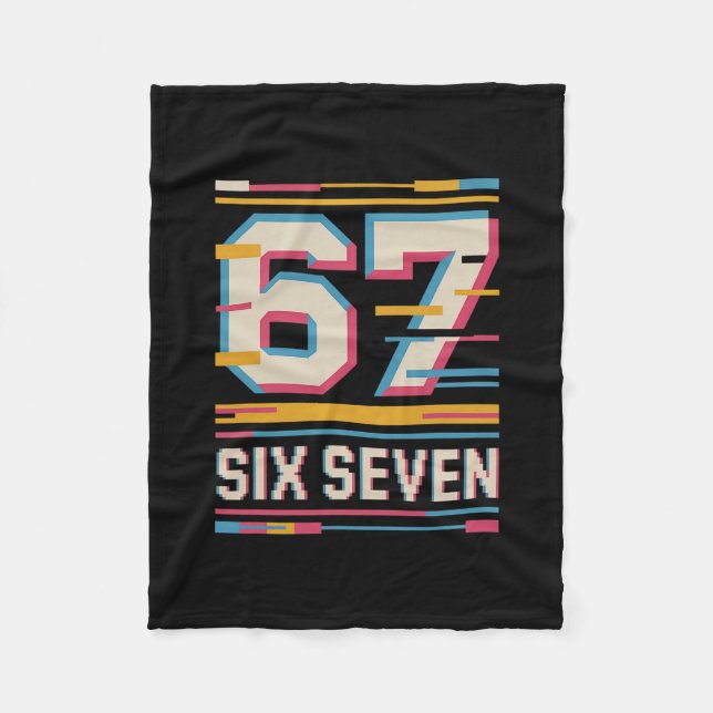 Funny Six Seven 6 7 Meme  Fleece Blanket (Front)