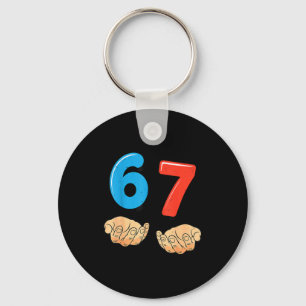 Funny Six Seven 6 7 Meme Gen Alpha Slang 67 Hands  Keychain