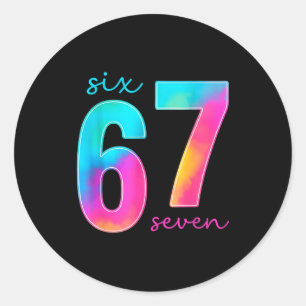 Funny Six Seven 6 7 Meme Gen Alpha Slang 67 Kids  Classic Round Sticker