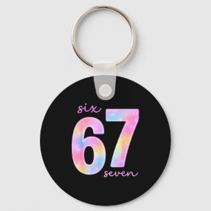 Funny Six Seven 6 7 Meme Gen Alpha Slang 67 Kids G Keychain