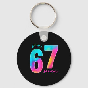 Funny Six Seven 6 7 Meme Gen Alpha Slang 67 Kids  Keychain