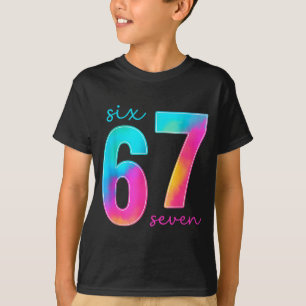 Funny Six Seven 6 7 Meme Gen Alpha Slang 67 Kids T-Shirt
