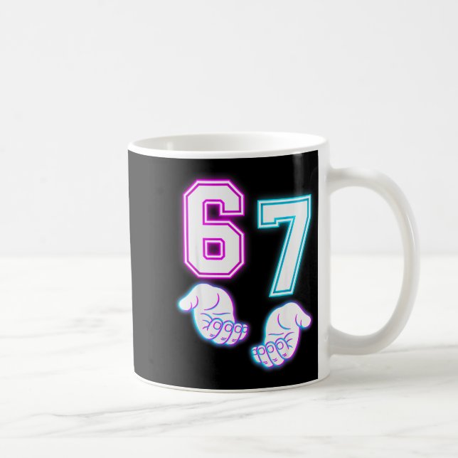 Funny Six Seven 6 7 Meme Gen Alpha Slang 6 7 Glowi Coffee Mug (Right)