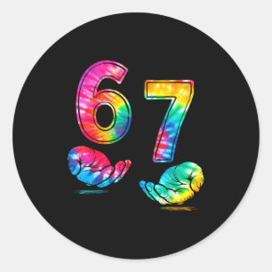 Funny Six Seven 6 7 Meme Gen Alpha Slang 6 7 Hands Classic Round Sticker