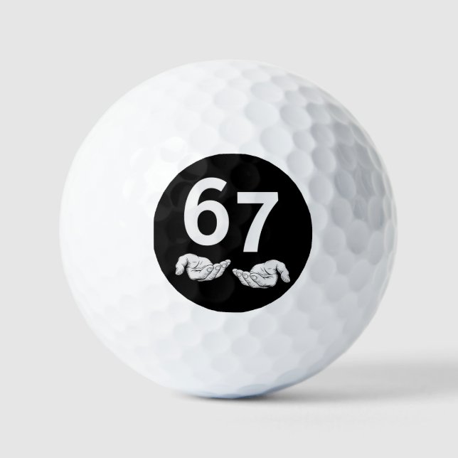Funny Six Seven 6 7 Meme Gen Alpha Slang 6 7 Hands Golf Balls (Front)