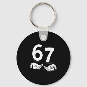 Funny Six Seven 6 7 Meme Gen Alpha Slang 6 7 Hands Keychain