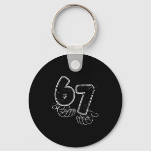 Funny Six Seven 6 7 Meme Gen Alpha Slang 6 7 Hands Keychain
