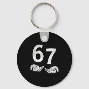 Funny Six Seven 6 7 Meme Gen Alpha Slang 6 7 Hands Keychain
