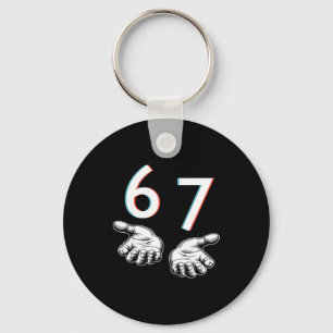 Funny Six Seven 6 7 Meme Gen Alpha Slang 6 7 Hands Keychain