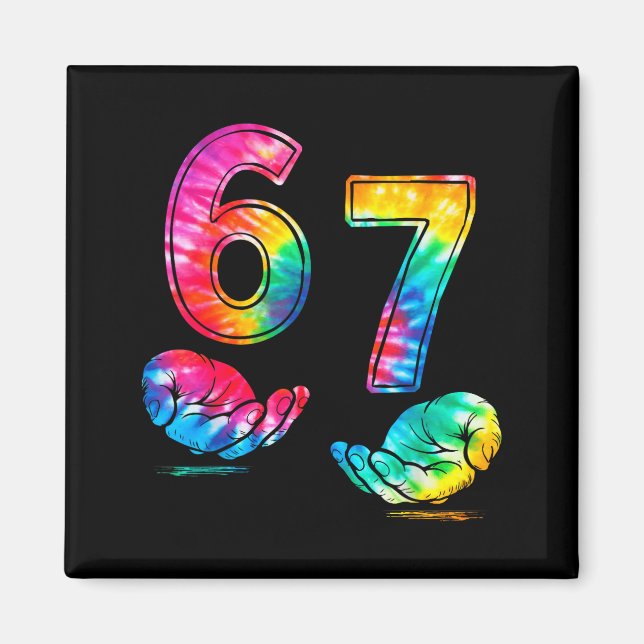 Funny Six Seven 6 7 Meme Gen Alpha Slang 6 7 Hands Magnet (Front)