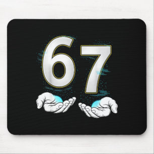 Funny Six Seven 6 7 Meme Gen Alpha Slang 6 7 Hands Mouse Pad