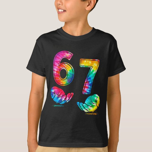 Funny Six Seven 6 7 Meme Gen Alpha Slang 6 7 Hands T-Shirt (Front)
