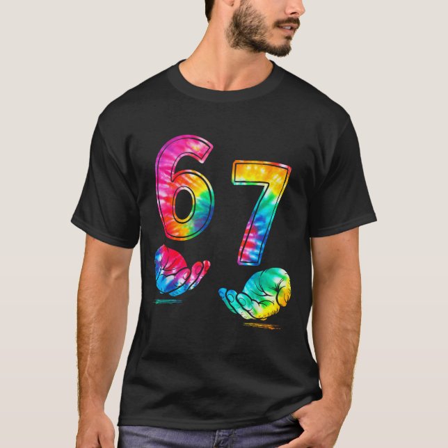 Funny Six Seven 6 7 Meme Gen Alpha Slang 6 7 Hands T-Shirt (Front)