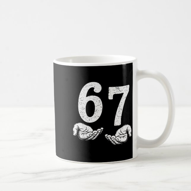 Funny Six Seven 6 7 Meme Gen Alpha Slang 6 7 Meme  Coffee Mug (Right)